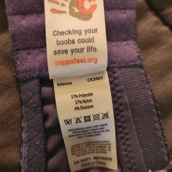 Curvy Kate Bra 38D US, triple hook, mesh back strap, pre-owned, Purple bows - Picture 12 of 13